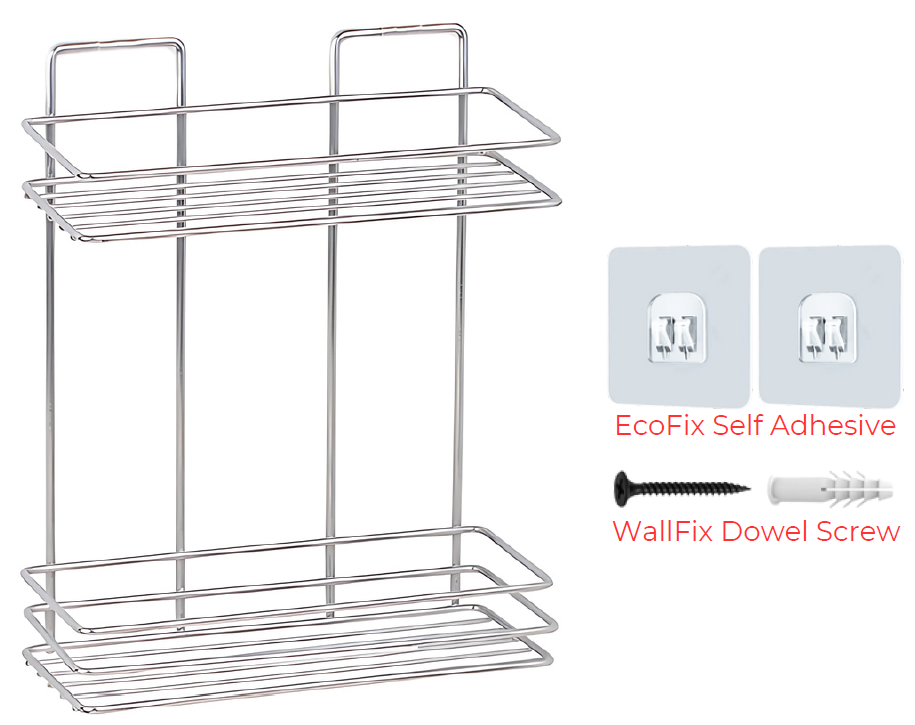 WB002 EcoFix İki Katlı Banyo Organizer Raf