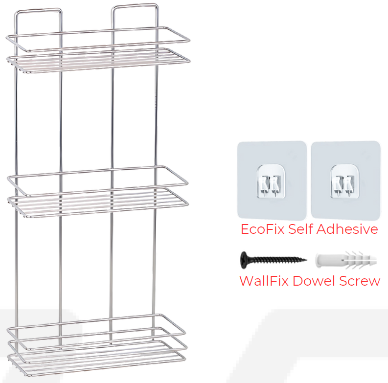 WB003 EcoFix Üç Katlı Banyo Organizer Raf