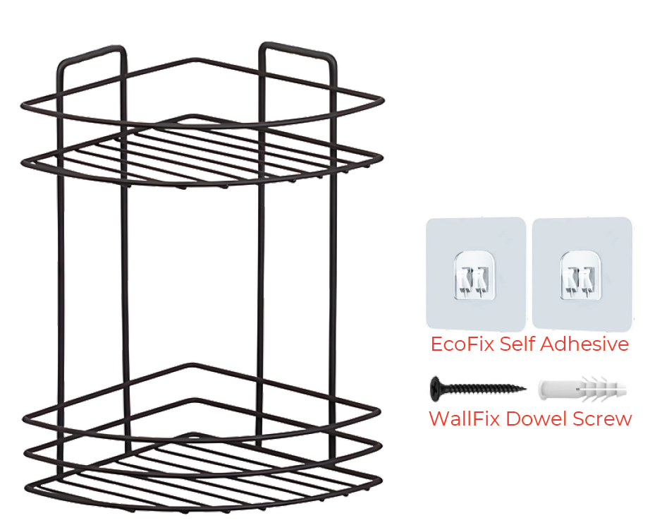 WB005 EcoFix İki Katlı Banyo Köşe Rafı