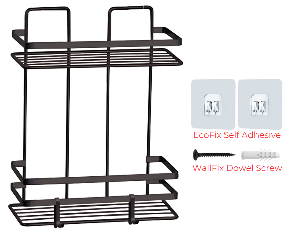 WB008 EcoFix İki Katlı Lamalı Banyo Organizer Rafı