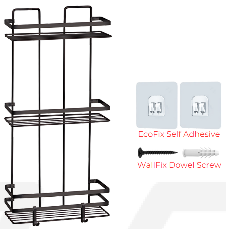 WB009 EcoFix Üç Katlı Lamalı Banyo Organizer Rafı
