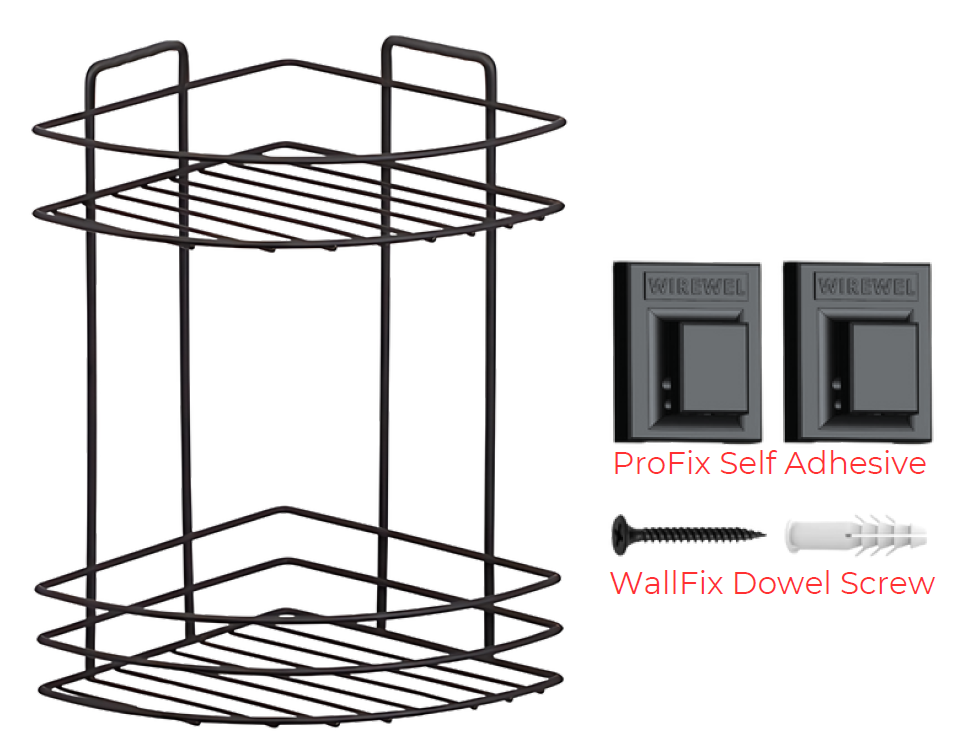 WB017 ProFix İki Katlı Banyo Köşe Rafı