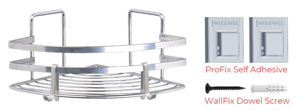 WB022 ProFix Tek Katlı Lamalı Banyo Köşe Rafı