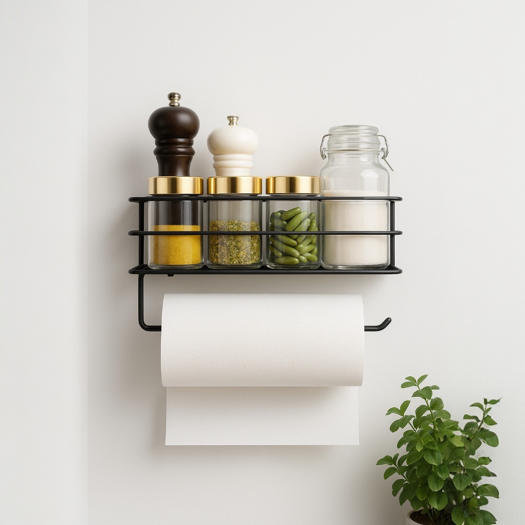 WK015 EcoFix Yapışkanlı Havlu Askılı Organizer Raf